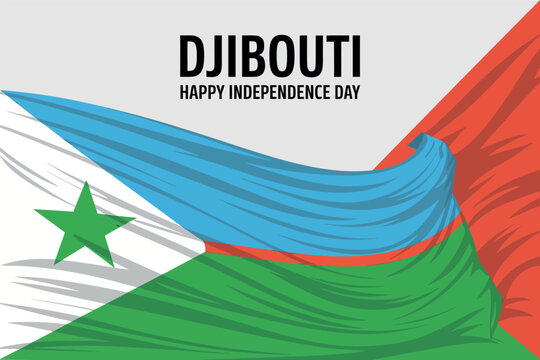Djibouti Independence Day Celebration Flag Vector Illustration Design