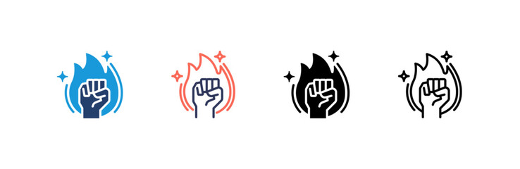 Motivation icon set multiple style collection