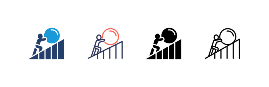 Struggle icon set multiple style collection