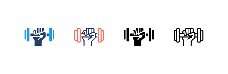 Training icon set multiple style collection