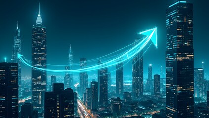 Dynamic energy growing of stock market shown with bold metaphors of momentum, algorithms, and modern finance symbols. AI-Generated!

