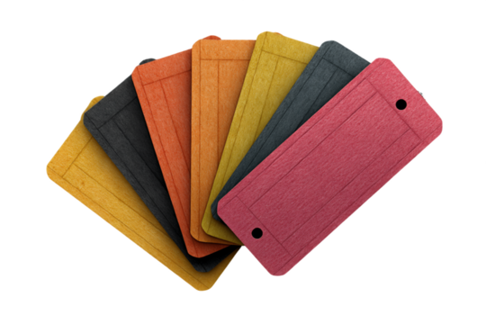 Colorful Textured Rectangular Tags on Transparent Background, PNG