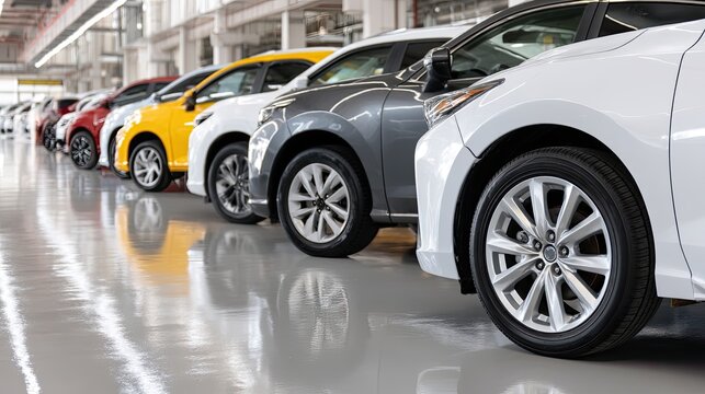 Vehicles are parked in organized rows within an underground parking structure designed for convenience and efficiency