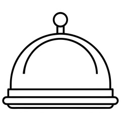 Minimalist Hotel Bell Line Icon – Elegant Vector Design