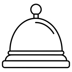 Minimalist Hotel Bell Line Icon – Elegant Vector Design