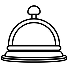 Minimalist Hotel Bell Line Icon – Elegant Vector Design