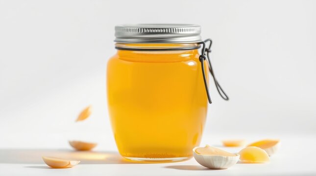 glass honey jar with metal cap