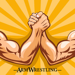 This compelling illustration perfectly encapsulates the intense duel of arm wrestling, a visual representation of pure, unadulterated power.