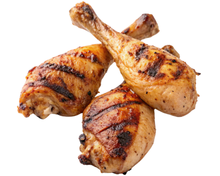 roasted chicken on a transparent