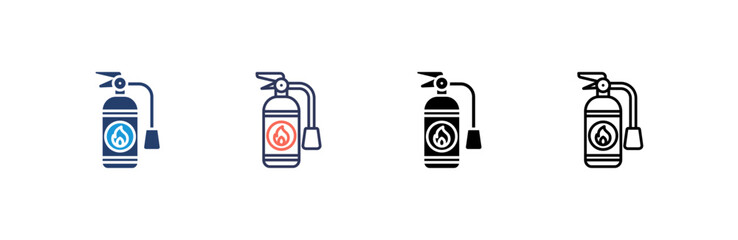 Fire Extinguisher icon set multiple style collection