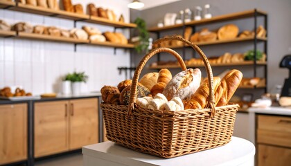 Bakery Bread Basket Shop Interior.