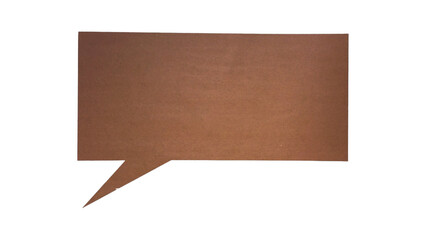Brown paper speech bubble isolated on transparent background