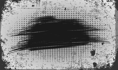 Dirty Comic book isolated on dirty grey background with grunge, halftone and black stripe effect style for manga speed frame, superhero action, banner event