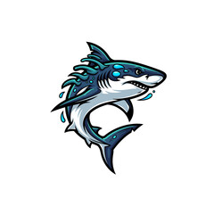 Obraz premium Icon or logo Shark very cool design