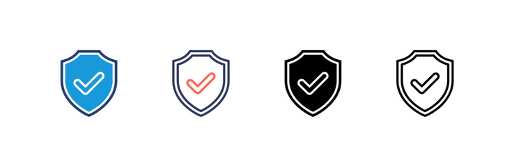 Insurance icon set multiple style collection
