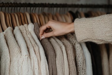Female Fashion Stylist Arranging Clothes for Photo Shoot