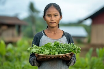 Female Farmer Working Hard to Provide Food for Family
