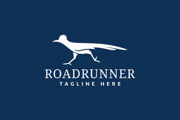 roadrunner logo design vector illustration. roadrunner silhouette logo template	