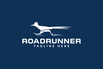 roadrunner logo design vector illustration. roadrunner silhouette logo template	