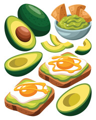 Avocado toast with fried egg and guacamole