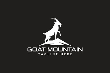 goat mountain logo icon vector illustration	