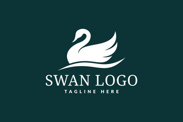 swan logo design. logo icon vector illustration