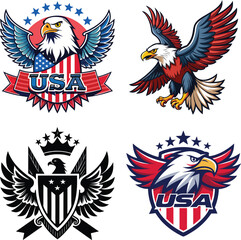 Obraz premium American Eagle Holding US Flag 