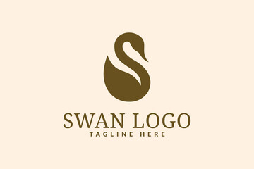 swan logo design. logo icon vector illustration