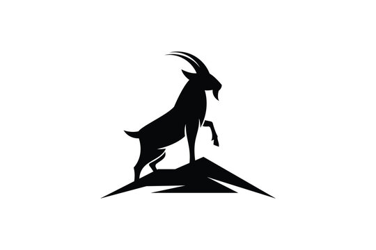 goat mountain logo icon vector illustration	