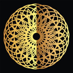 An elegant mandala design featuring intricate interlocking loops in a circular, symmetrical floral pattern, perfect for luxury branding, décor, or digital art inspiration