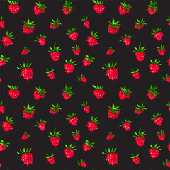 Pattern vector Strawberry berries color line. Summer flowers and berries. Harvest, farm products.