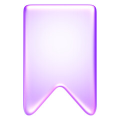 Glossy glassmorphism bookmark icon used to represent saving or marking content in digital apps and websites, 3d rendering