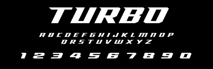 Turbo lettering font Vector silver effect graphic design. Apparel clothing prints eps svg png. Motorsport designs posters stickers. Download it Now in high resolution format and print it in any size	
