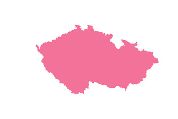 Map of Czech Republic, sign silhouette. World Map Globe. Vector Illustration isolated on white background. Europe continent.