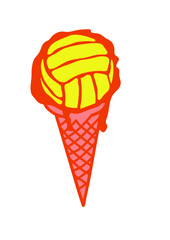 volleyball waterpolo glace cornet ballon