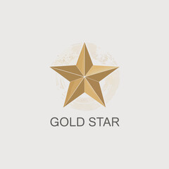 Obraz premium Elegant gold star illustration with subtle geometric background perfect for awards achievements and premium branding designs