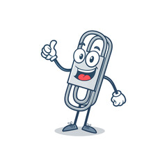 Animated Paperclip: A cheerful, animated paperclip with a welcoming thumbs-up gesture and expressive eyes, exuding a friendly and helpful vibe.