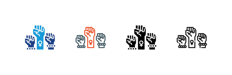 Obraz premium Protest icon set multiple style collection