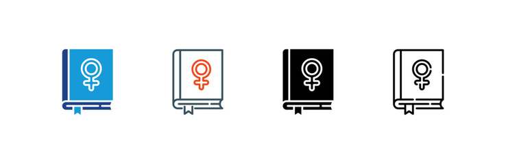 Book icon set multiple style collection