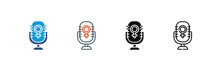 Microphone icon set multiple style collection