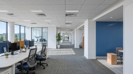 Modern open plan office space with natural light.