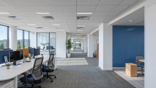 Modern open plan office space with natural light.