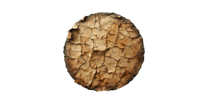 Cracked Earth Texture. Symbol Of Drought And Environmental Challenges Isolated On Transparent Background