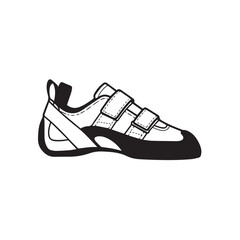 Climbing Shoe Vector Illustration Depicting a Sturdy Piece of Climbing Gear for Bouldering and Rock Climbing Enthusiasts Alike