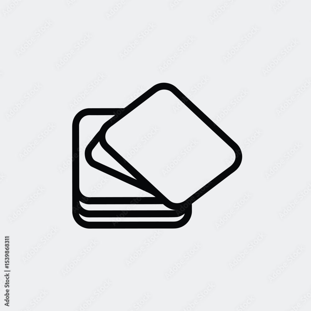 Aufkleber stack of square cards icon vector graphic design for application or website user interface represent