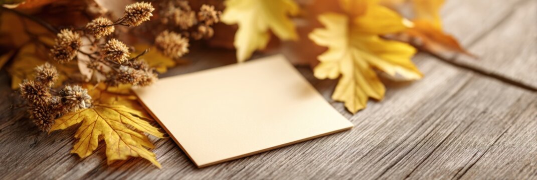 Reflective Sheet Filled With Gratitude Items for the Year 2025 Surrounded by Autumn Leaves on a Wooden Surface - Powered by Adobe