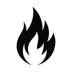 Flame Silhouette Icon – Minimalist Fire Symbol Vector Illustration