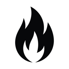 Flame Silhouette Icon – Minimalist Fire Symbol Vector Illustration