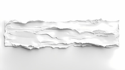 Textured White Paper Fragment A Study in Crumpled Layers and Irregular Edges isolated on transparent background