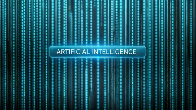 Artificial Intelligence with binary coding rainfall animation technology